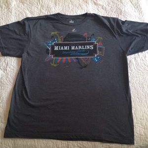 Mens XL Miami Marlins T-Shirt Gray BNWOT